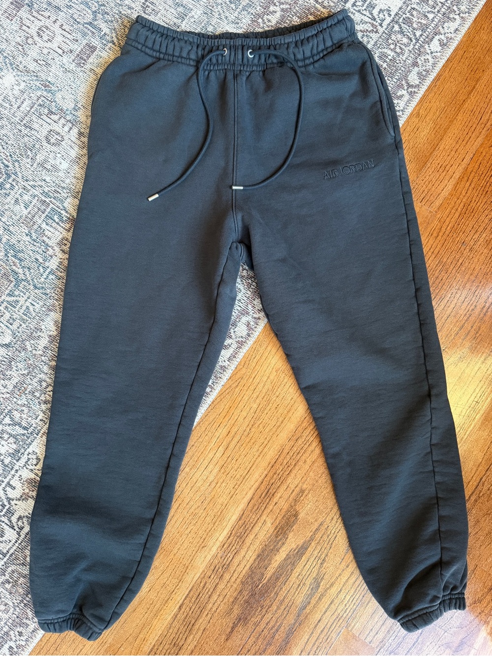 Air Jordan Men’s Black Fleece Jogger Sweatpants Embroidered Logo Size M